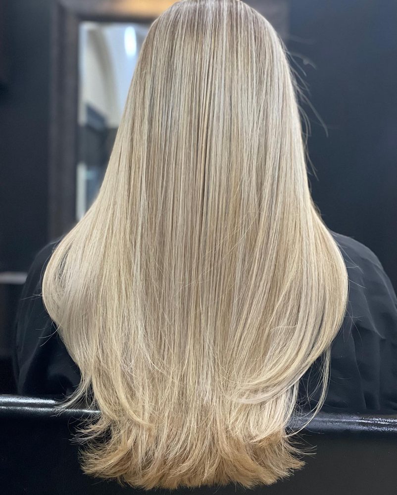 Platinum blonde transformation — Avenue Salon Plano TX